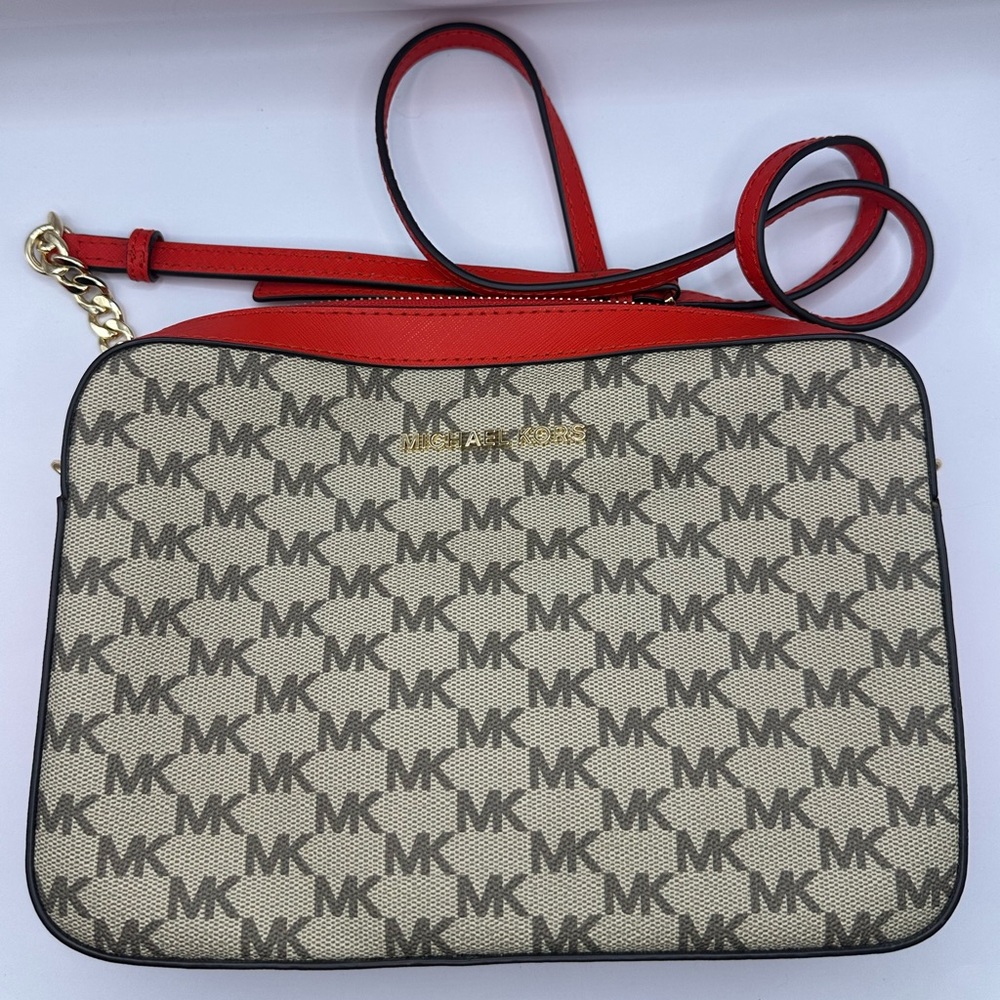 Michael Kors Jet Set Large Printed Logo Crossbody Bag